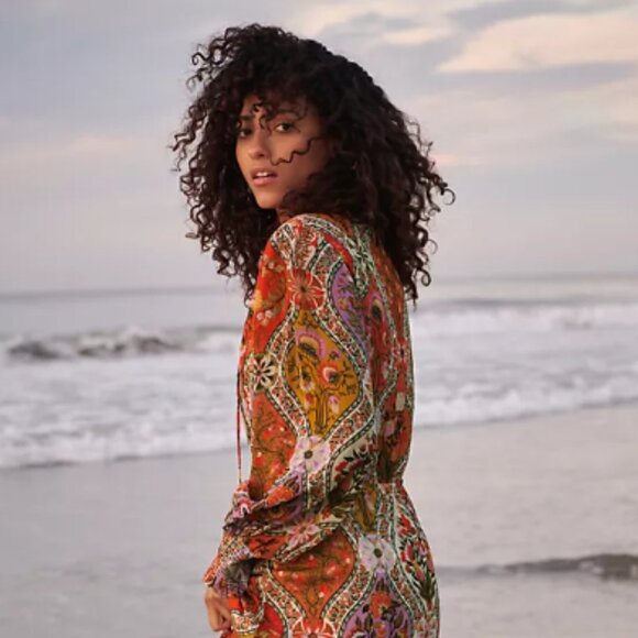 FARM RIO Mosaic Floral Long Sleeved Maxi Dress Size M NWT Gorgeous! - Picture 3 of 8